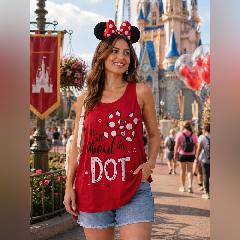 Disney Red Camp Logo Tee